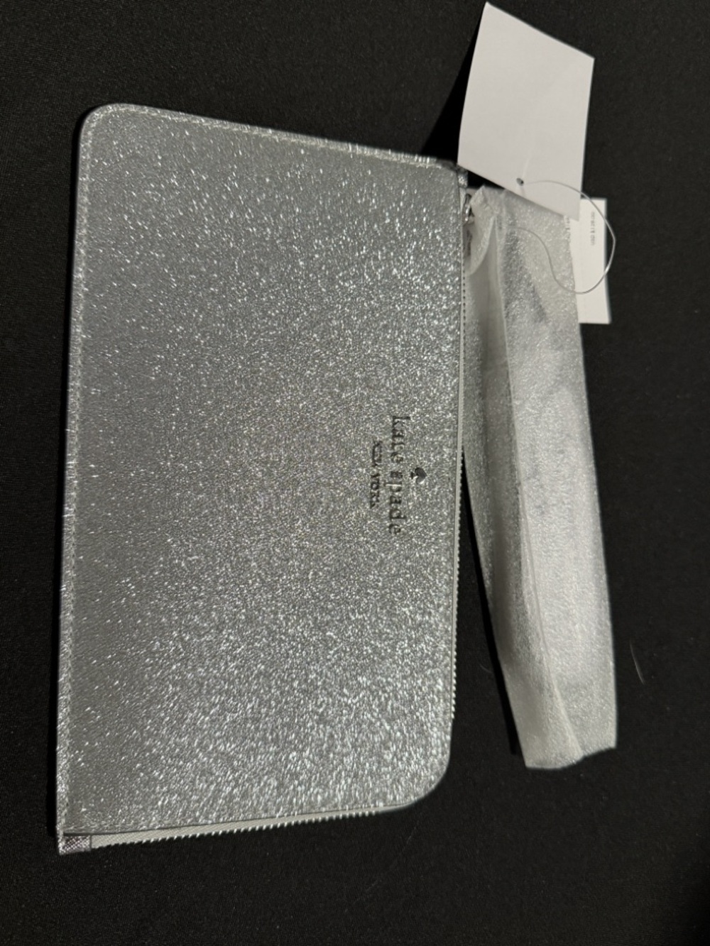 kate spade Silver Glitter Zip Wristlet